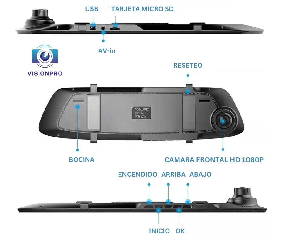 Espejo Retrovisor con Doble Cámara® Protección en cada trayecto